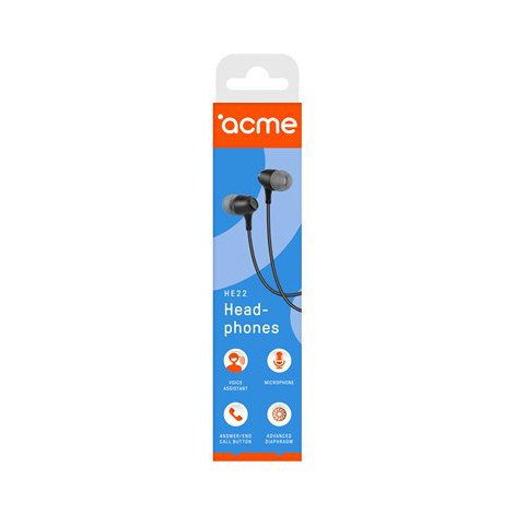 ACME HE22 Earphones With Mic Acme | Earphones | HE22 | 3.5 mm 4-pin | Black - 6